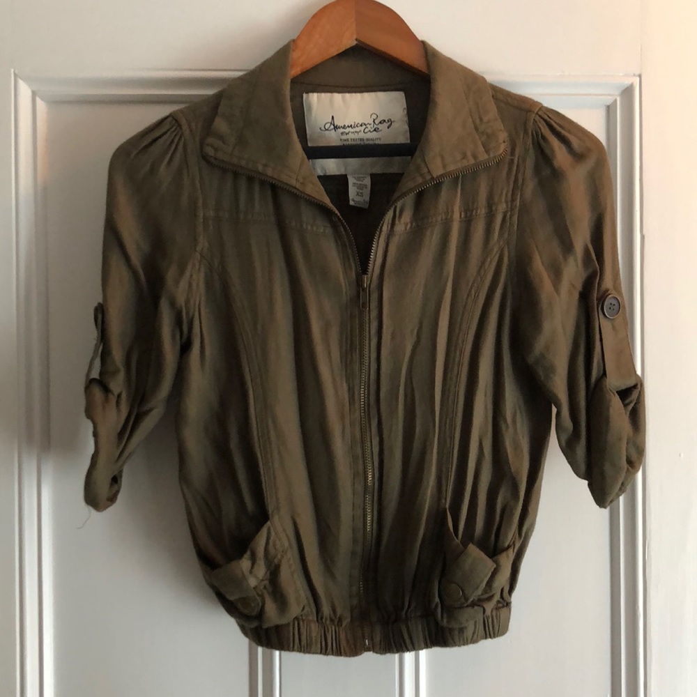 Cropped zip up over coat
